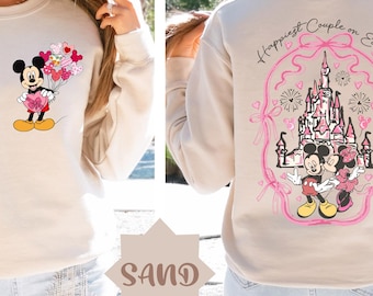 Happiest Couple On Earth Disney Valentines Sweatshirt, Mickey and Minnie Valentines Sweater, Couples Matching Disney Hoodie,Sweethearts Nite