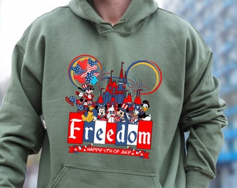 Custom Mouse And Friends 4th Of July, 4th Of July Patriotic Disney, Disney Matching Four July Shirts, Family Matching 4th of July Shirt