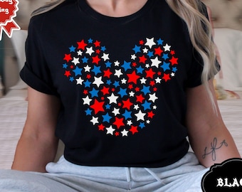Disney Mickey Mouse Fjärde Juli-tröja, Glad 4 juli-tröja, Disney patriotisk tröja, Disney självständighetsdagen-present, Disney patriotisk familjetröja