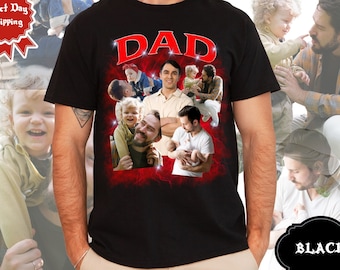Chemise bootleg personnalisée pour papa, t-shirt papa personnalisé, chemise photo personnalisée, chemise des années 90, fête des pères, votre t-shirt de rap bootleg personnalisé