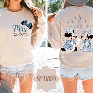 Disney Mrs And Mr Two Sided Shirt, Mickey Minnie Couple Happy Ever After Tee, Disney Wedding Shirts, Just Married Honeymoon Matching Shirt