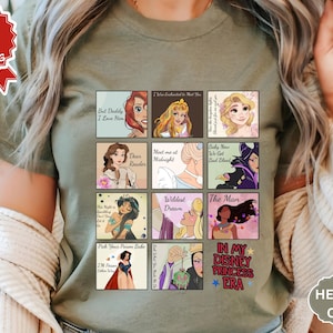 Retro In My Disney Princess Era Shirt, Disney All Princess Quotes Tee, Tiana Ariel Elsa Rapunzel Belle Jasmine Tee, Magic Kingdom Girl Trip