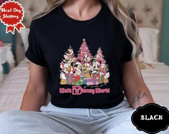 Mickys sehr frohe Weihnachtsfeier 2024 Shirts Mickey und Freunde T-Shirt Familie Weihnachtshemden Kinder Disneyland-Weihnachtsgeschenk-Shirt