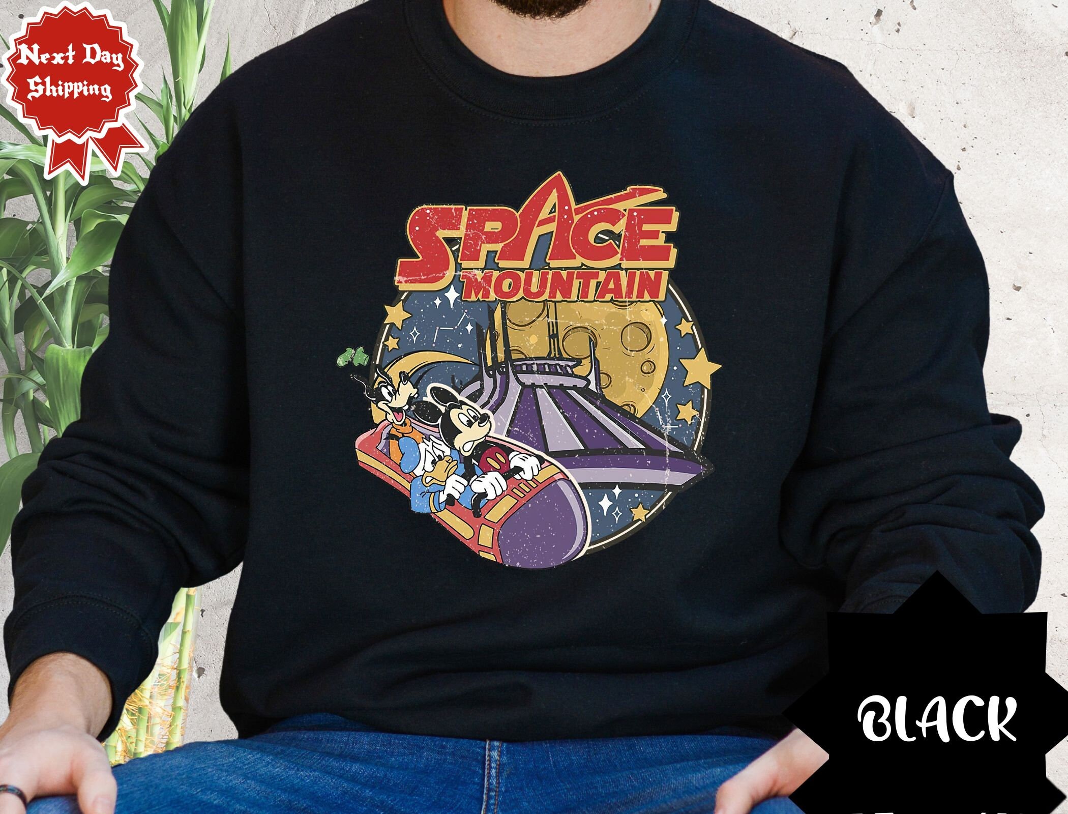 90s Space Mountain Sweatshirt, Retro Disney Hoodie, Retro Walt