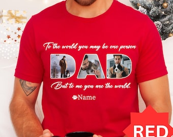 Maglietta per papà di cani, maglietta personalizzata con foto di cani, regalo per papà di cani, regalo personalizzato per la festa del papà, maglietta personalizzata per papà di cani con nomi di animali domestici, maglietta per amanti dei cani