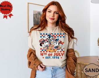 Camiseta del 4 de julio de Mickey y sus amigos, sudadera patriótica estadounidense de Mickey, 4 de julio de 1776, 4 de julio, Día de la Independencia