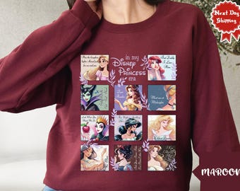 Retro In My Disney Princess Era Shirt, Disney All Princess Quotes Tee, Tiana Ariel Elsa Rapunzel Belle Jasmine Tee, Magic Kingdom Girl Trip