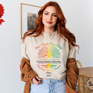 Camisetas de reunión familiar personalizables, camiseta de grupo familiar con raíces profundas en el corazón, camisetas de vacaciones familiares a juego, unisex, para niños y bebés
