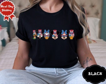 Mickey and Friends Disney 4th of July Shirt, Disney American Patriotic Group Shirt, Disney Family Happy Independence Day 2024, Disney Trip