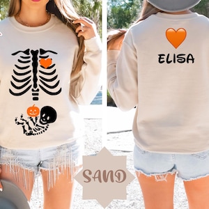 Skeleton Halloween Maternity Sweatshirt, Funny Pregnancy Announcement Shirt 2025, Pregnant Women Costume, Fall New Mom Sweater, Mommy to Be