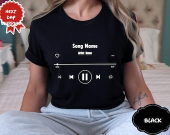 Cadeau chemise nom de chanson personnalisée pour anniversaire, chemise nom d'artiste personnalisée, T-shirt nom de chanson personnalisé, t-shirt chanson préférée, t-shirt artiste préféré personnalisé
