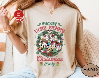 Musse Piggs Merry Christmas Party 2026 t-shirt, Julfamilj Matchande T-shirt, Musse Pigg Jul, God Jul, Disney Jul