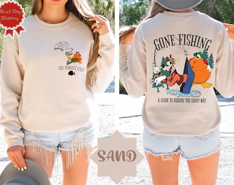 2-sided Goofy And Max The Perfect Cast Shirt, Disney A Goofy Movie Fishing Tee, A Guide To Fishing Goofy Way, Father's Day Gift For Dad