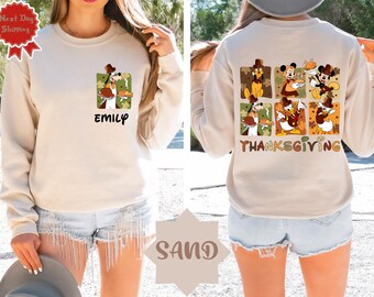 2025 Disney Thanksgiving Shirts, Disney Thanksgiving Crew Shirt, Disney Mickey Minnie Ears Shirt, Mickey and Friends Tee,Fall Disney Shirt