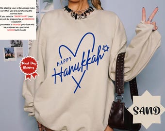 Happy Hanukkah Sweatshirt, Christmas Hanukkah, Hanukkah Sweatshirt, Jewish Sweatshirt, Hanukkah Gift, Chanukah Sweater, Holiday Shirt