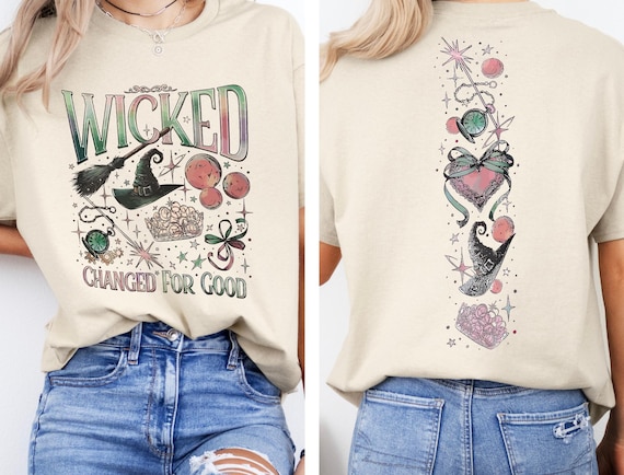 Retro Wicked Together We’re Unlimited T-shirt, Defy Gravity Broomstick Magic Wand Shirt, Wicked The Musical, Wizard Movie Fan Shirt