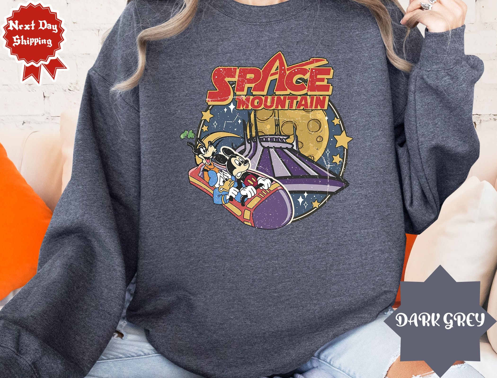 90s Space Mountain Sweatshirt, Retro Disney Hoodie, Retro Walt