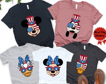 Camiseta del 4 de julio de Disney Camiseta de Mickey del 4 de julio Camiseta familiar del 4 de julio Camiseta de Mickey Mouse y amigos del 4 de julio Camiseta de Disney USA