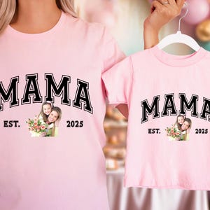 Custom Mama Photo Shirt, Customized Mother&#39;s Day Gift, Gift For Mama,Personalized Gift for MOM,Printable Mother Day Photo Shirt,Grandma Gift