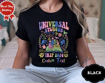 Custom 2025 Universal Studios Family Trip Shirt, Wizard House Family Vacation Shirt, Universal Studios Shirts For Family