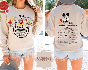 Disney Epcot Drinking Around The World Shirt, Mickey Friends Drinking Team Tee, Disney World Food and Wine Festival Tee, Disneyland Trip Tee