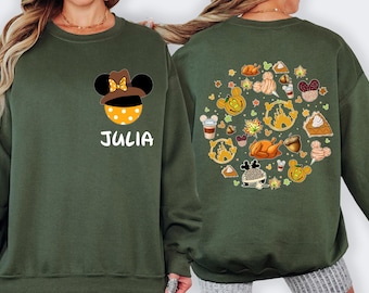 Thanksgiving Disney Mickey Minnie Fall Shirt Design, Cute Autumn Family Matching Tee, Turkey Day Disney Shirt