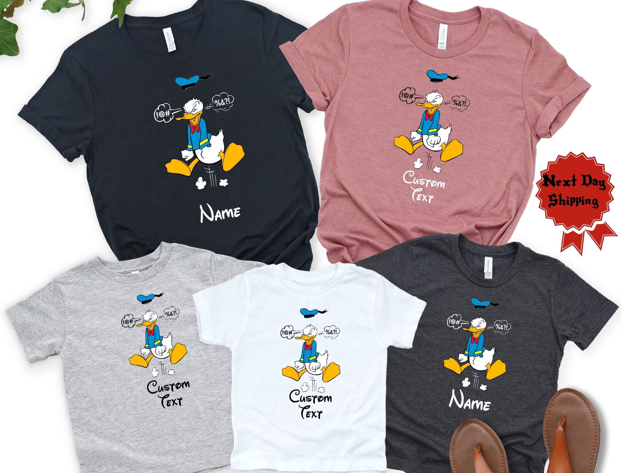 怒っているドナルドダックのTシャツ、ドナルドダックの悪態Tシャツ、ディズニーのお父さんのシャツ、バケーションディズニーのTシャツ、ディズニーのバケーションお父さんのTシャツ、ディズニーのメンズTシャツ