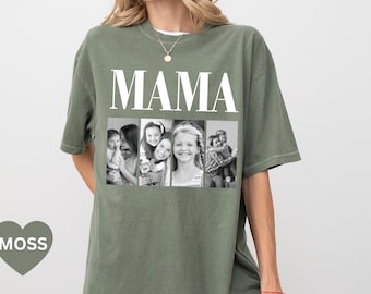Comfort Colors®Custom Mama Photo Shirt,Customized Mother's Day Gift,Gift For Mama,Personalized Gift for MOM,Printable Mother Day Photo Shirt
