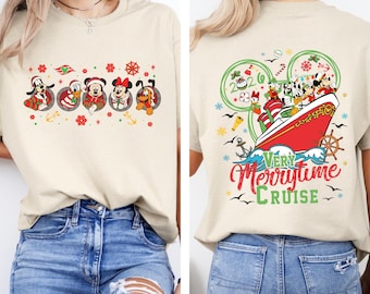 2-sided Mickey & friends Very Merrytime Cruises 2026 Christmas Shirt, Mickey's Very Merry Xmas Party Tee, Disney Wish Fantasy Magic Wonder
