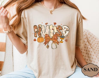 Nurse Fall Shirt, Cute Autumn Pumpkin Nursing Tee, Seasonal Healthcare Worker Gift Top