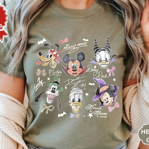 Coquette Bow Mickey & Friends Halloween Shirt, Retro Disney Halloween Tee, Mickey's Not So Scary Party Familie Passendes Shirt
