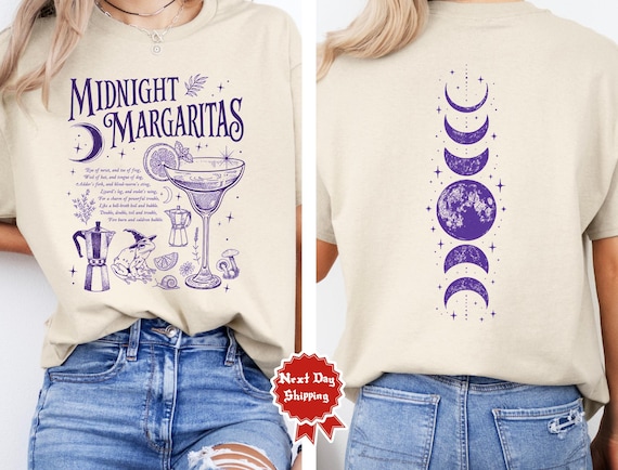 Retro Midnight Margaritas Shirt, Practical Magic Tee, Retro Halloween Movie Shirt, Girls Tequila Shirt, Spooky Season Gift