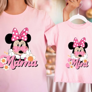 Disney Minnie Mama Mini tshirt, Disney Mama and Mini Shirt, Disney Family Matching T-Shirt, Mini Mouse Mom Tee, Mother&#39;s Day Shirt