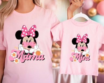 Disney Minnie Mama Mini Tshirt, Disney Mama und Mini Shirt, Disney Familie Passendes T-Shirt, Mini Maus Mama T-Shirt, Muttertag Shirt