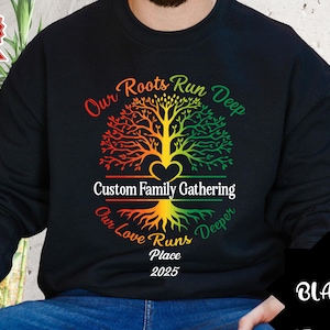 Customizable Family Reunion Shirts, Our Roots Run Deep with Heart Family Group Shirt, Family Matching Vacation Shirts, Unisex, Kids, Babies