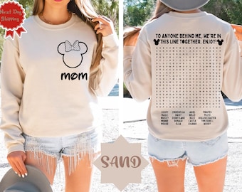 Funny Interactive Disney Shirt, Waiting In Line Puzzle Double Side Disney Shirt, Disney Dad Shirt, Disney Mom Shirt, Disneyworld Shirt