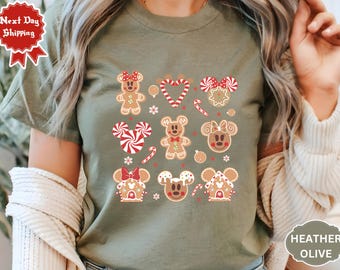 Retro Disney Gingerbread kerstshirt, Mickey Minnie kerstshirts, Mickey's Very Merry Christmas-shirt, shirt kerstfeest