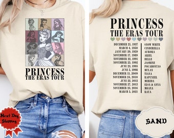 Princess Eras Tour Shirt, Disney Princess Tour Tee, Disney Princess Characters Shirt, Disney Girl Trip Shirt, Disneyland Shirt