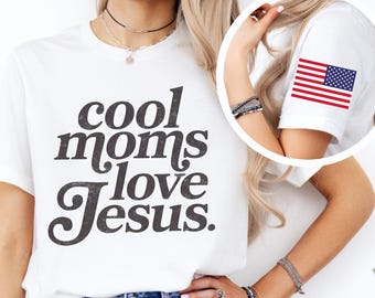 Cool Moms Love Jesus Comfort Shirt, Praying Mama, Religious Mom tshirt, Inspirational Mom Tee, Gift for Mom, Faithful Mother Gift