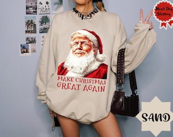 Santa Make America Great Again Shirt, Trump Christmas Shirt,Trump Santa Tee,Republicans Xmas Tee,Make Xmas Great Again