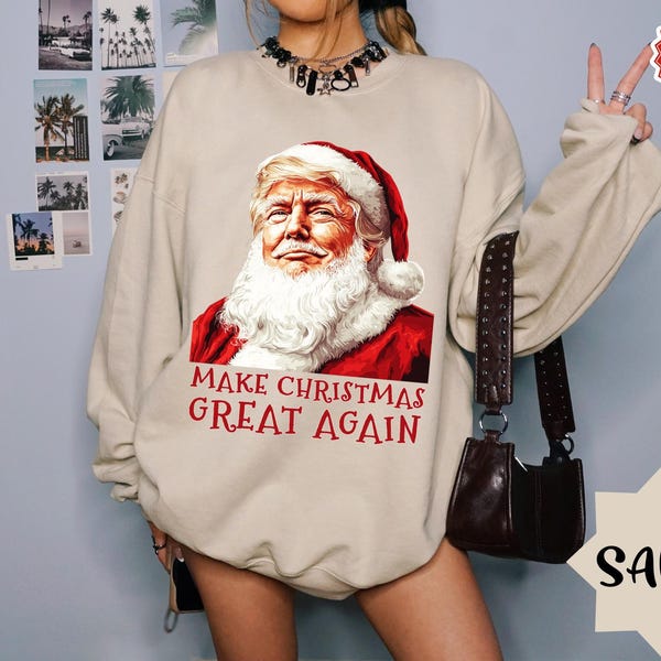 Santa Make America Great Again Shirt, Trump Christmas Shirt,Trump Santa Tee,Republicans Xmas Tee,Make Xmas Great Again