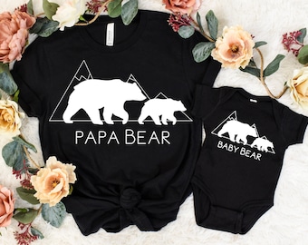 Papa Bear Baby Bear Shirt,First Fathers Day Matching Gift for Dad and Son,Bear Family Shirts, New Dad Gift,Baby Shower Gift,Dad and Baby Tee