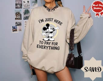 Funny Disney Shirt, I'm Just Here To Pay Everything, Disney Vacation Shirt, Disney Silhouette Shirt, Mickey Shirt For Men, Disney Couple Tee