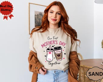 first mothers day shirt 2025, our first mothers day shirt, new mommy tees, mothers day matching outfit, mom girl baby shirt,mom boy baby tee