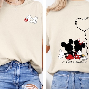 Koszulka Disney Valentine, Koszulka Valentine Matching Couples, Koszulka Valentine Mickey i Minnie, Uroczy T-shirt, Koszulka Disney Valentine