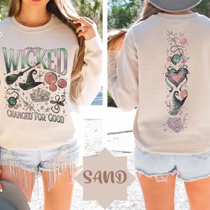 Retro Wicked Together We’re Unlimited Sweatshirt, Defy Gravity Broomstick Magic Wand Sweater, Wicked The Musical, Wizard Movie Fan Sweater
