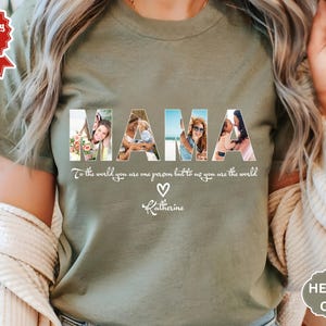 CUSTOM MAMA Photo Shirt, Customized Mother&#39;s Day Gift, Gift For Mama,Personalized Gift for MOM,Printable Mother Day Photo Shirt,Grandma Gift