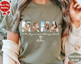 Camiseta personalizada con foto de mamá, regalo personalizado para el Día de la Madre, regalo para mamá, camiseta imprimible con foto para el Día de la Madre, regalo para abuela.