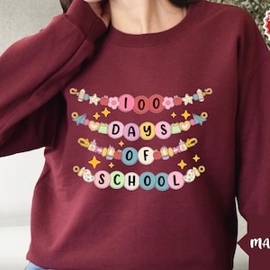100 Days of School Sweatshirt, 100 Days of School Hoodie, School Shirt, School Sweatshirt, School Hoodie, Back To School Gift, Teacher Gift