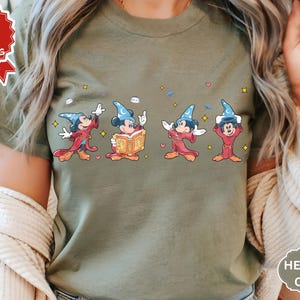 Walt Disney Fantasia Mickey Watercolor T-Shirt , Fantasia Mickey Shirt, Disneyland Family Matching Shirt, WDW Tee, Mickey Sorcerer T-Shirt
